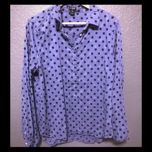 Blue polka dot top